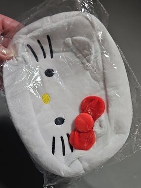 Hello Kitty Bags White Plush Pouch Storage  Cosmetics Fashion Bag